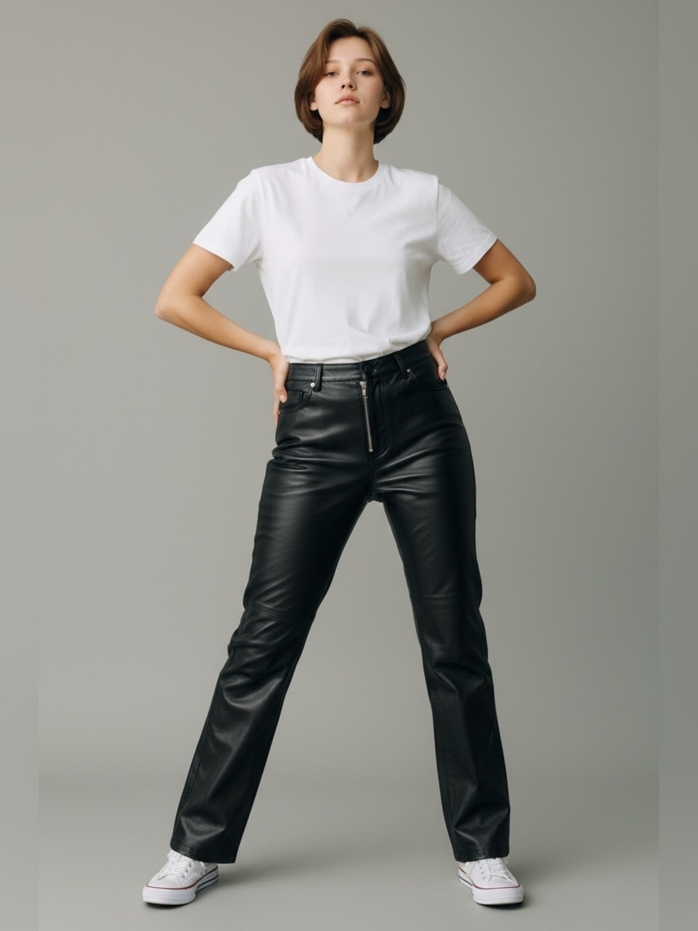 Hugo Buscati Leather flare/bootcut pants